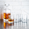 European Design Square Whiskey Glass Decanter Set